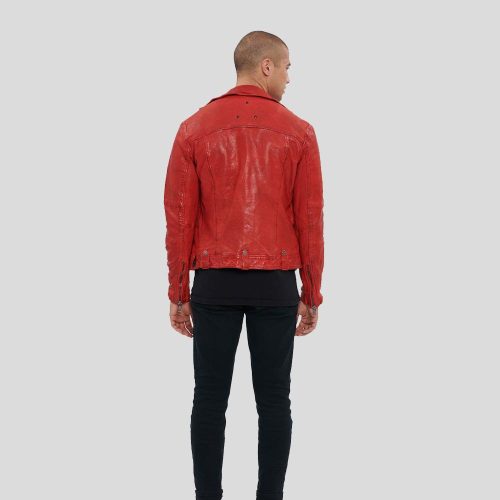 motorcycle leather jacket red zuse 4