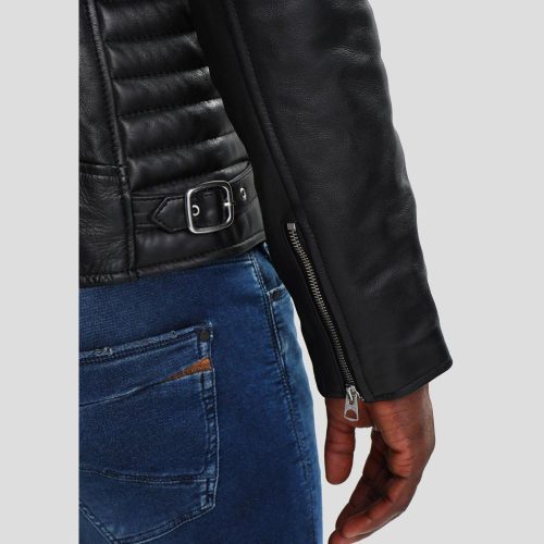 neil black quilted leather jacket 5