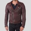 Cyro Brown Quilted Leather Jacket - Shearling leather