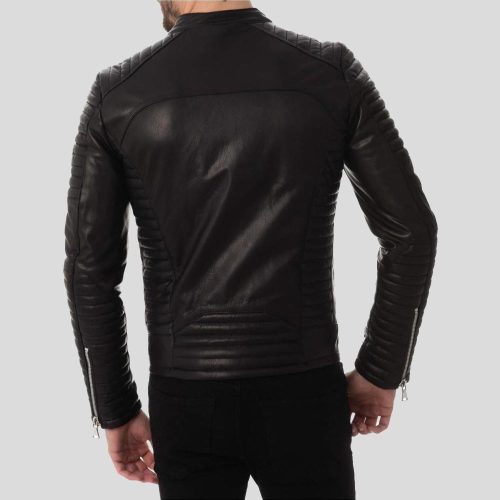 quilted leather jacket dwite black 3