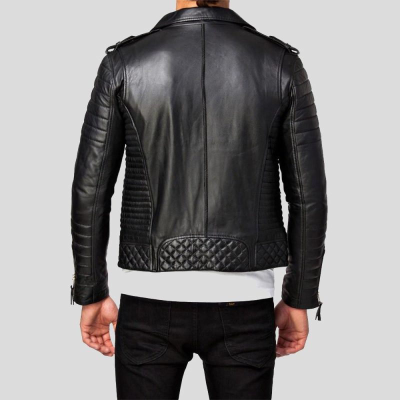 quilted leather jacket ezra black 2