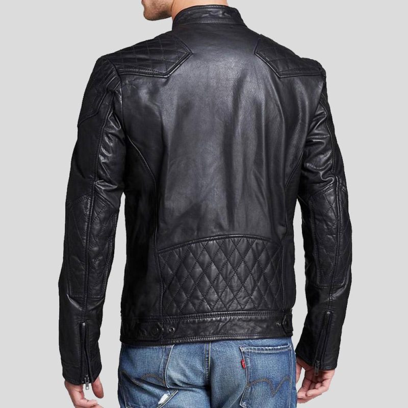 quilted leather jacket frits black 2