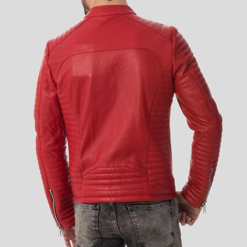 quilted leather jacket gyles red 3