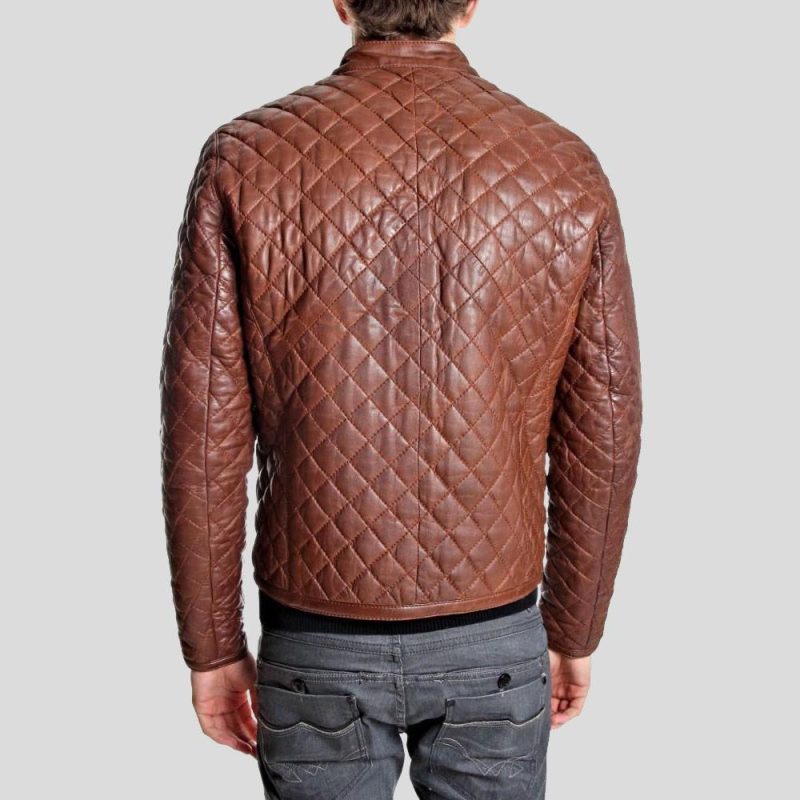 quilted leather jacket hutch brown 2