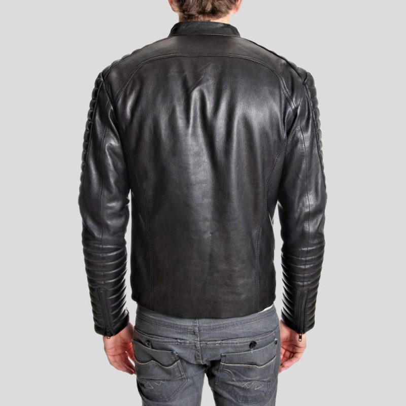 quilted leather jacket iwan black 2