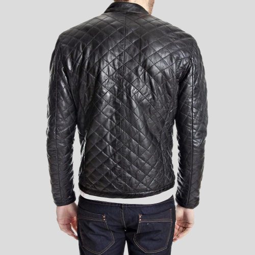 quilted leather jacket kyler black 2