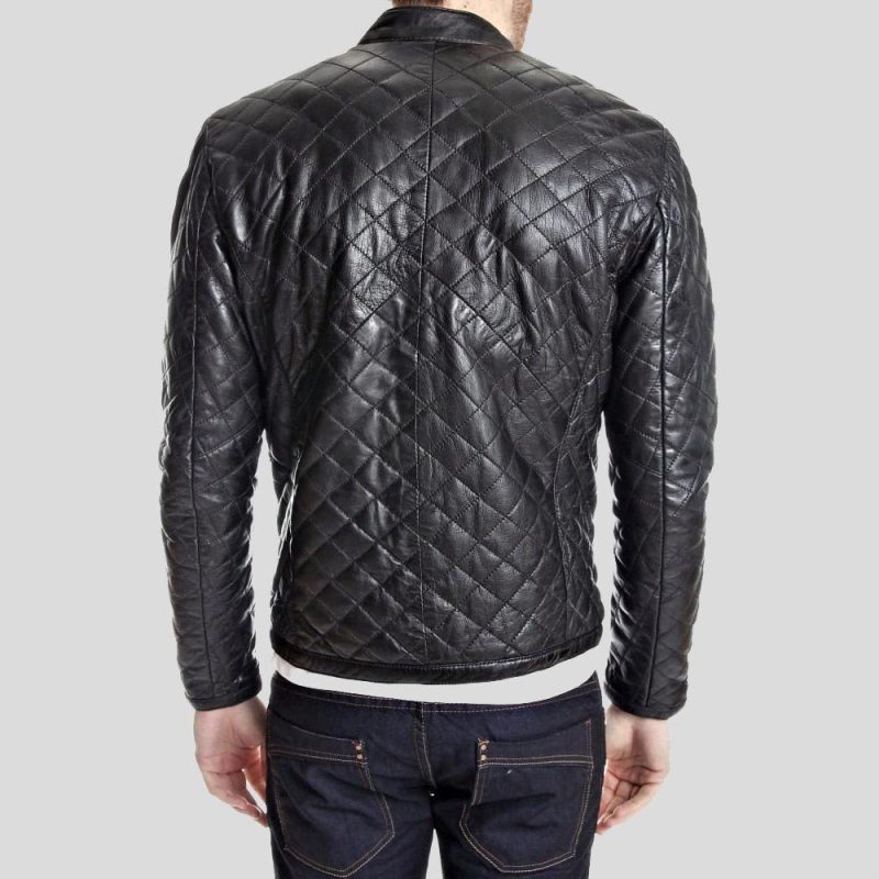 quilted leather jacket kyler black 2