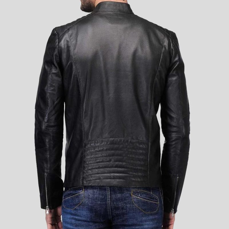 quilted leather jacket nyle black 2