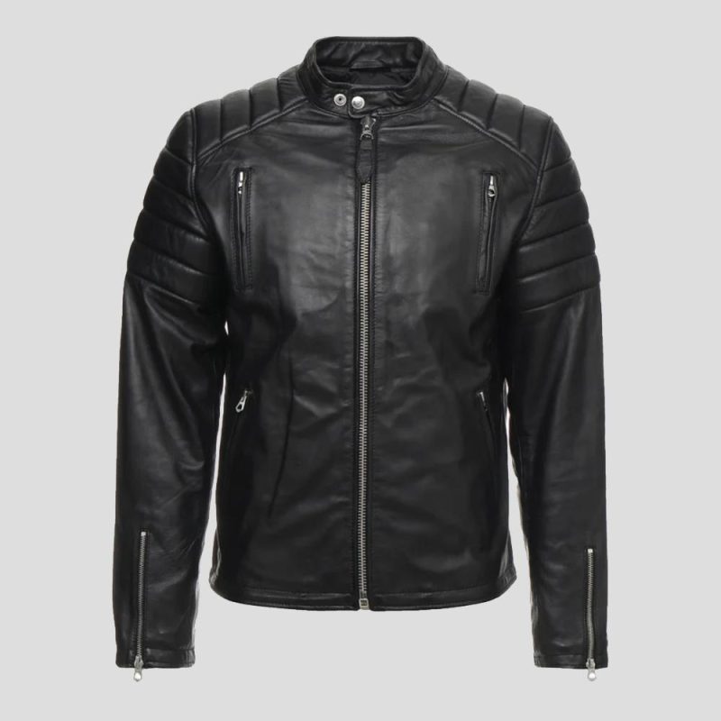 rene black quilted leather jacket 2