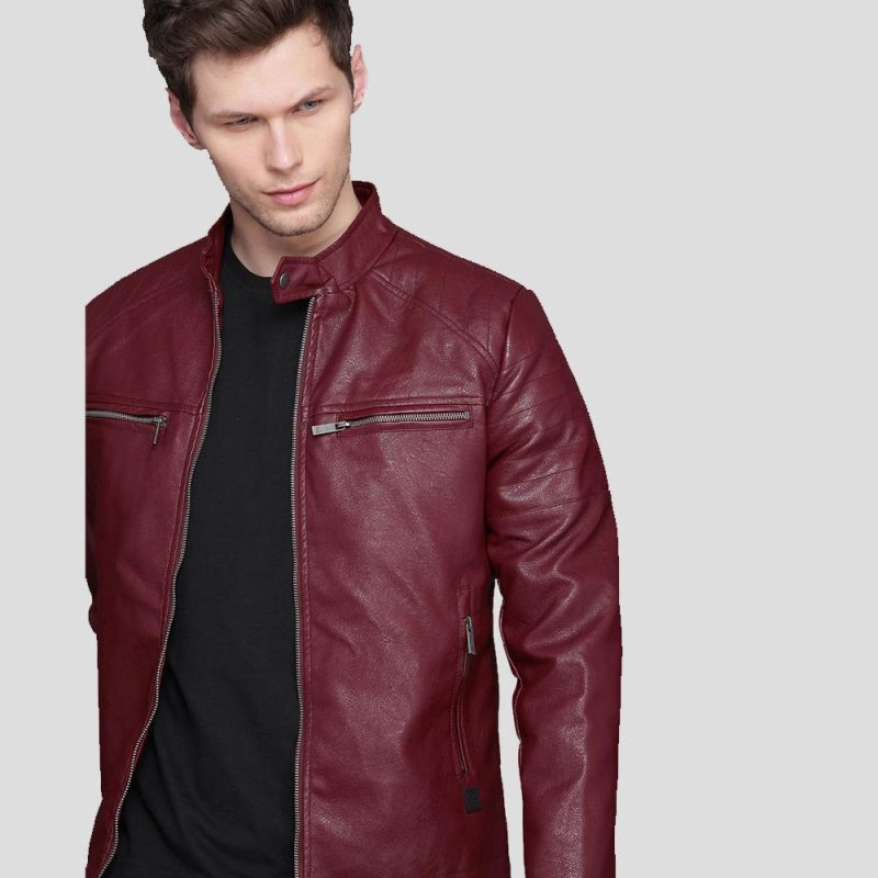 santiago red quilted leather jacket 1