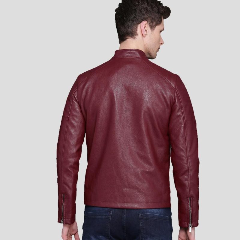 santiago red quilted leather jacket 3