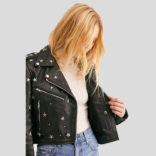 studded leather jacket eva black 1