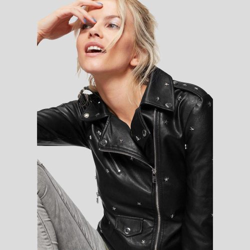 studded leather jacket isla black 2