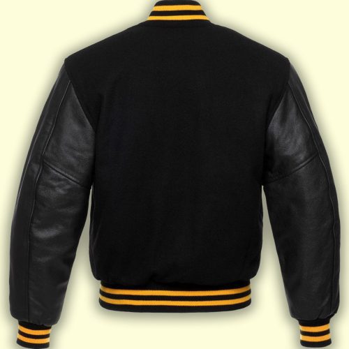 stylish men black varsity jacket