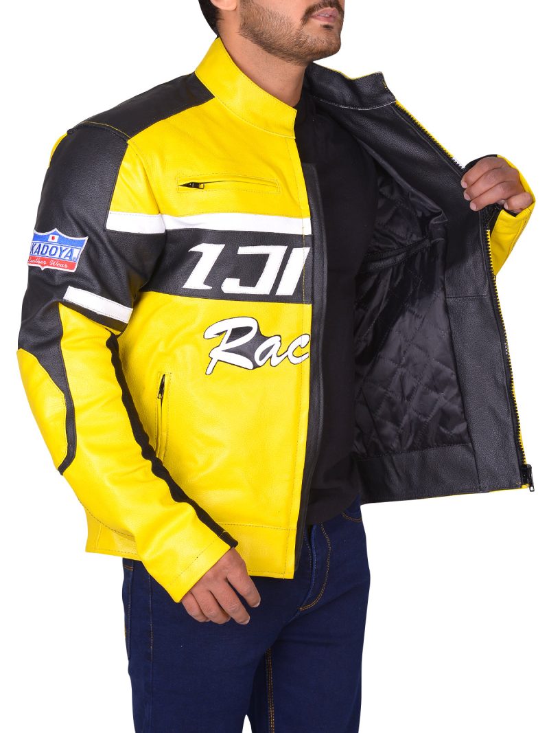 trending biker jacket yellow