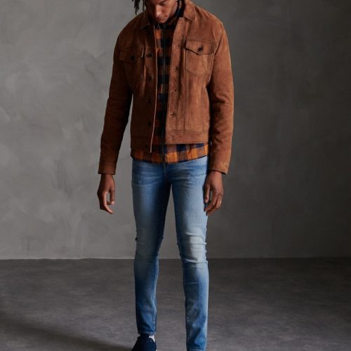 trending brown suede jacket