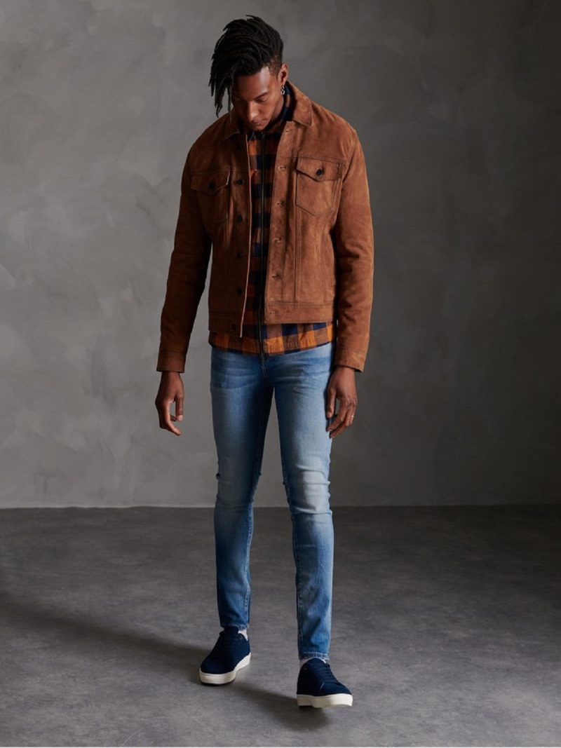 trending brown suede jacket