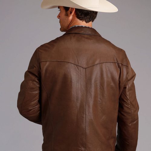 trending men cowboy leather jacket