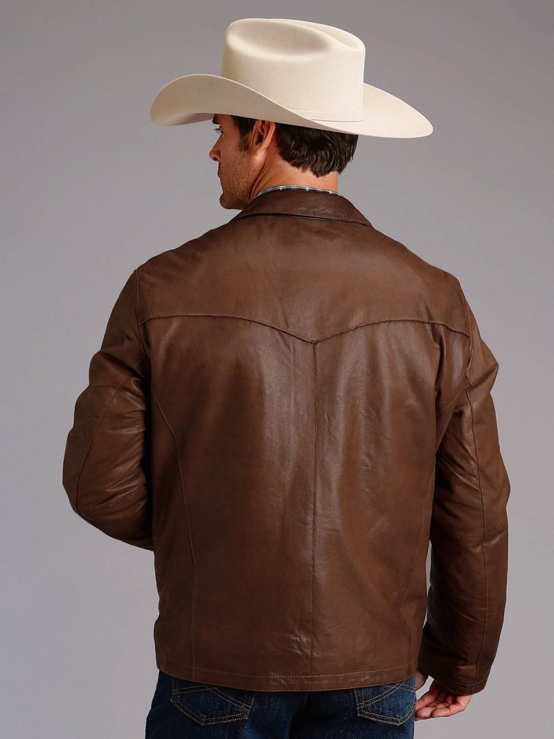 trending men cowboy leather jacket