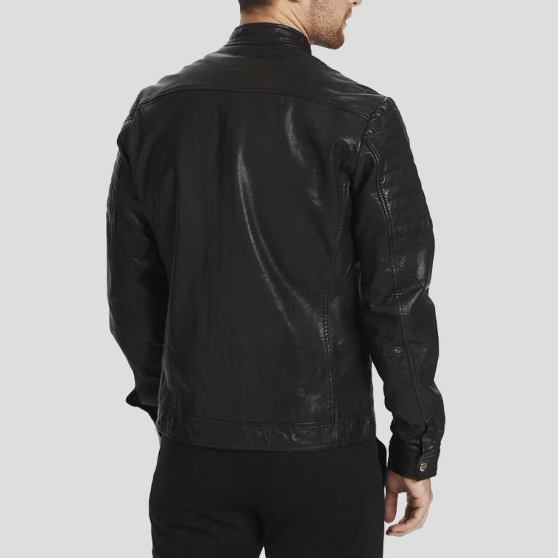 troy black racer leather jacket 2