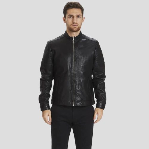 troy black racer leather jacket 3