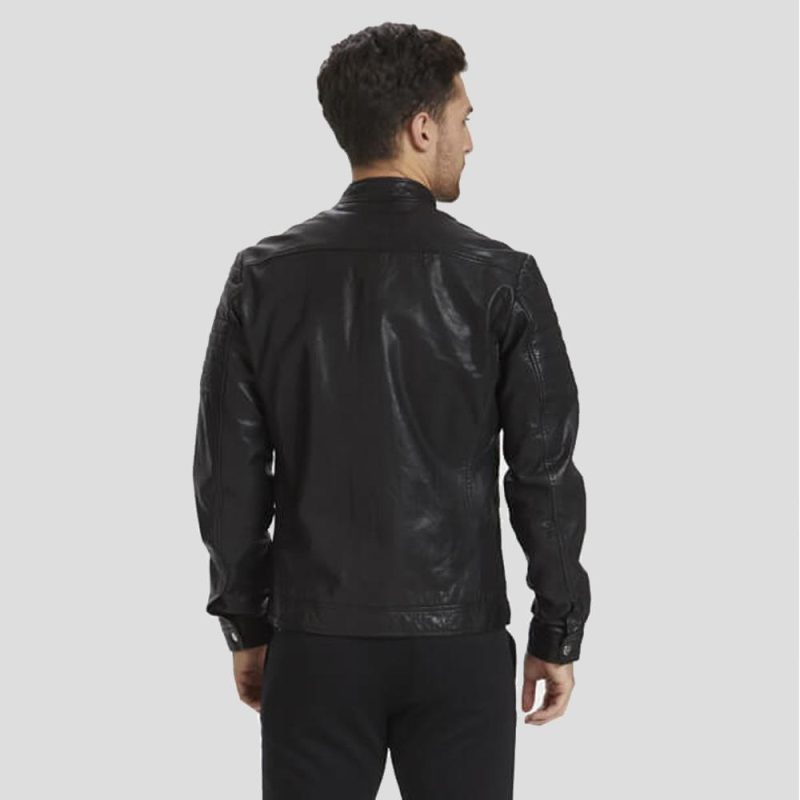 troy black racer leather jacket 4