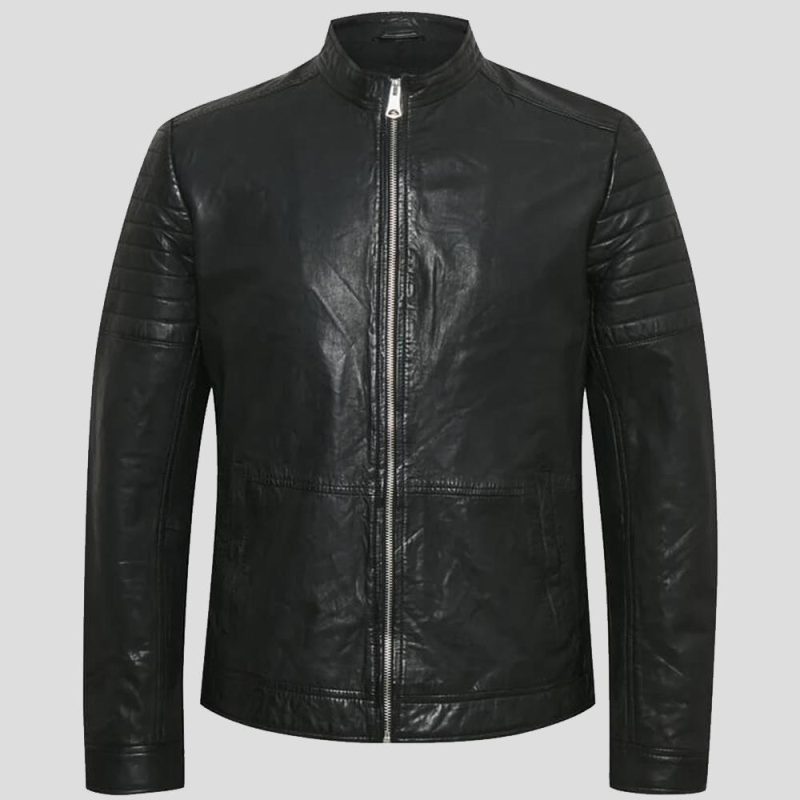 troy black racer leather jacket 5