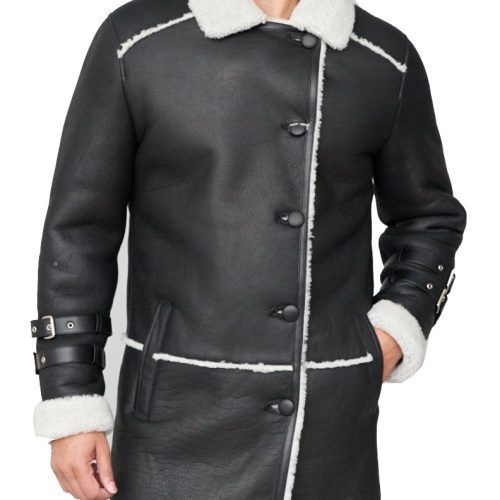 warren shearling sheepskin car coat black p 4257 2