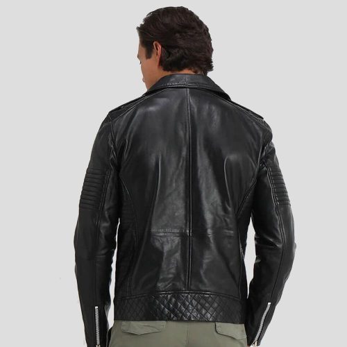 wesley black quilted leather jacket 3