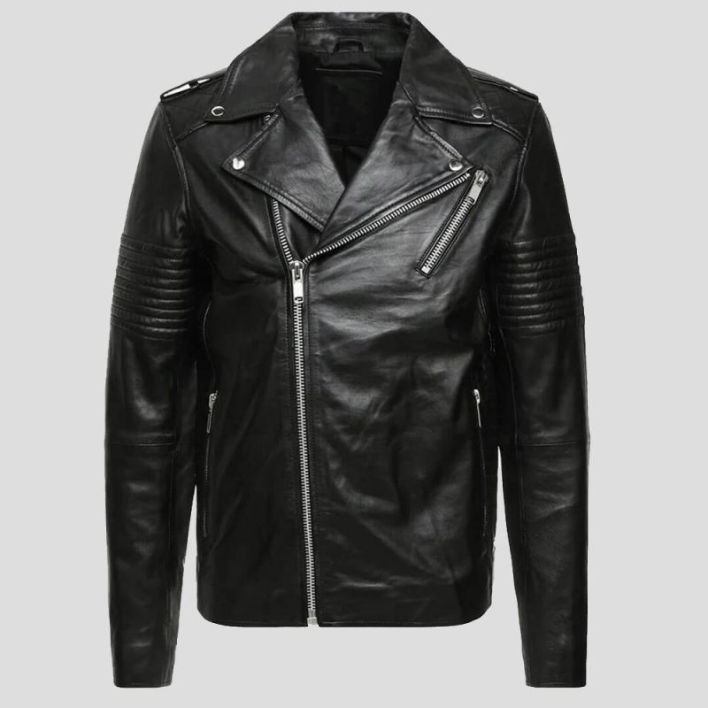 wesley black quilted leather jacket 5