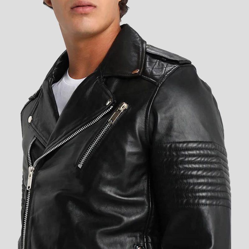 wesley black quilted leather jacket 6